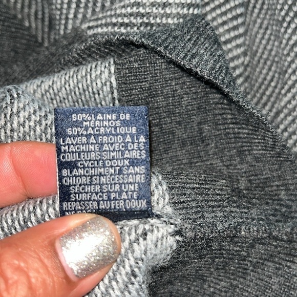 Toscano Gray Zip Up Sweater with High Collar size Large - Picture 9 of 9